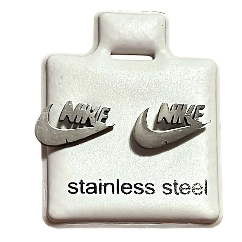 Nike Logo Stainless Steel Stud Earrings